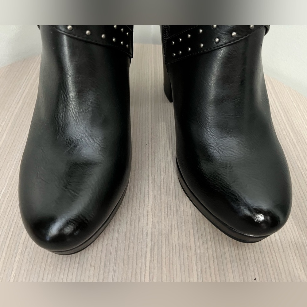 Milwaukee Leather Women’s Tall Black Studded Platform Heel Boots - Picture 13 of 14